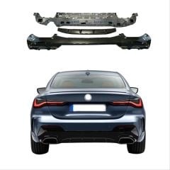 Bmw g22 440 arka tampon difüzörü ve egzoz ucu seti 2021+
