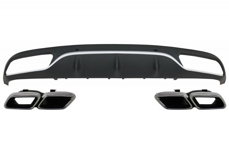 Mercedes W205 coupe c63 arka tampon difüzör ve egzoz ucu amg 2016+