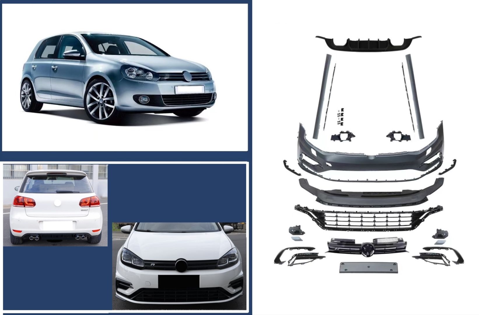 Vw golf 6 r body kit tampon seti 7.5 görünüm