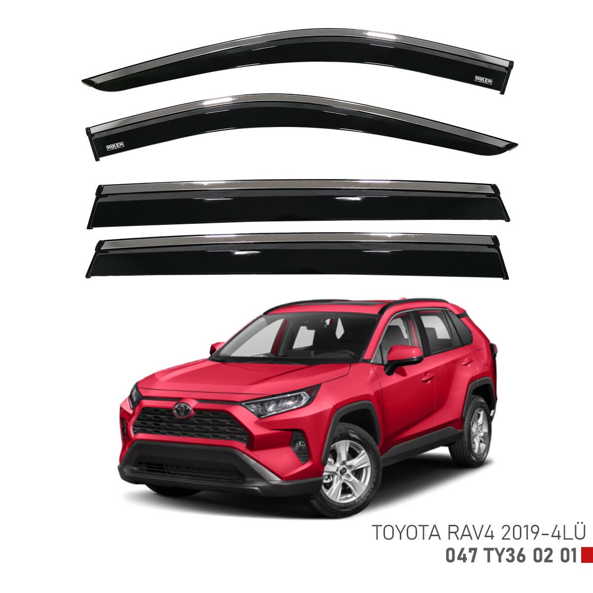 Toyota rav 4 cam rüzgarlığı kromlu niken 2019+