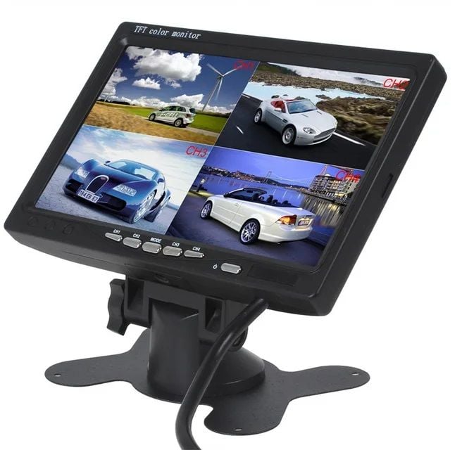 Araç monitörü 4 e bölünür ekran 4 kamera girişli servis araçları için 7''inch dijital