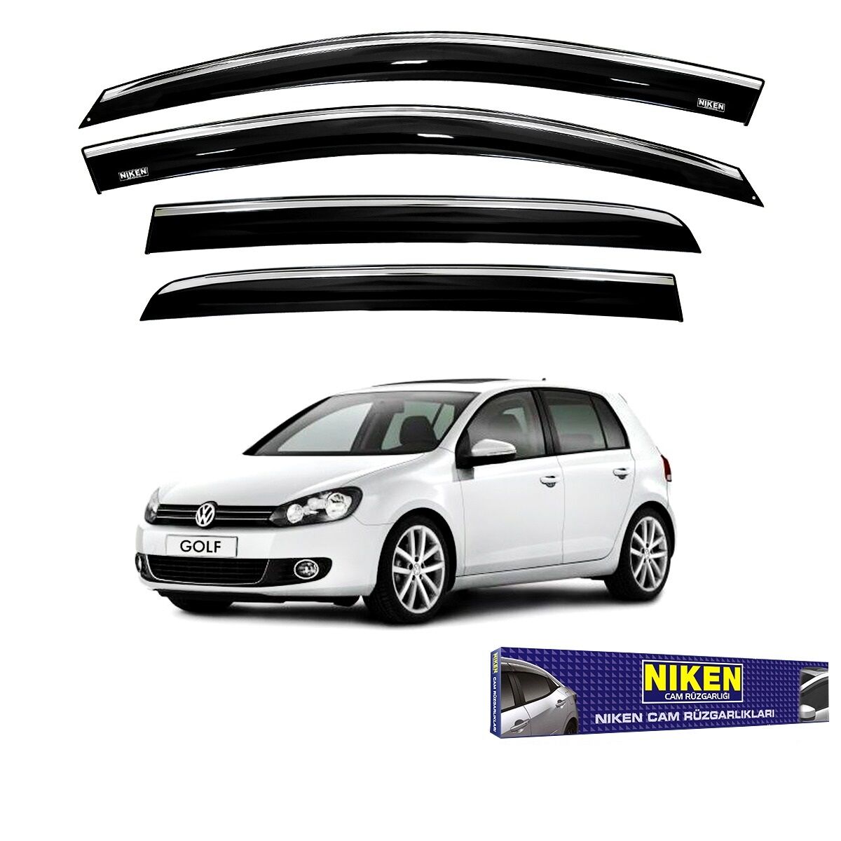 Vw golf 6 cam rüzgarlığı kromlu 2009 / 2013