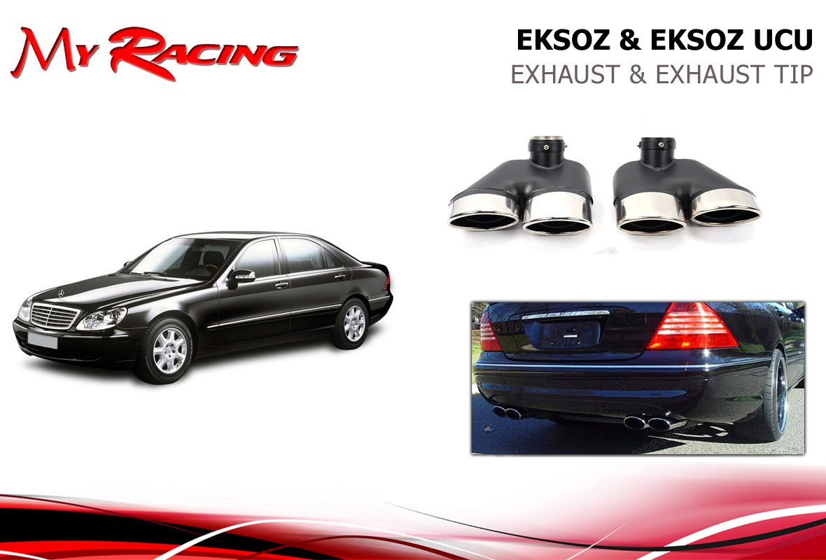 Mercedes w220 egzoz ucu krom çift çıkış komple set s serisi