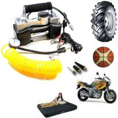 Araç lastik hava kompresörü metal çift silindir çantalı 150psi  OSCAR