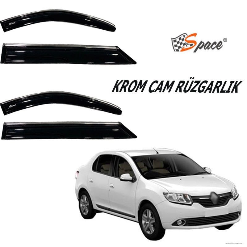 Renault Clio Symbol Krom cam rüzgarlığı 1.2mm  1998-2015 4'lü / CARU443