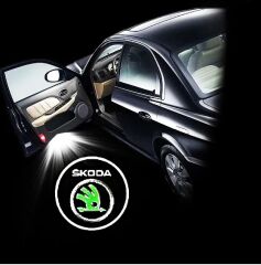 Skoda octavia kapı altı ışık lazer led logo hoşgeldin aydınlatma