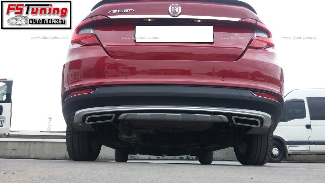 Fiat egea difüzör seti ön ve arka takım çift çıkış gri