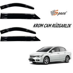 Honda civic uyumlu  Krom cam rüzgarlığı  2016-2021 CARU411