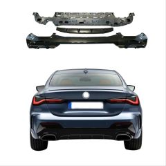 Bmw g22 g23 440i arka tampon difüzörü ve egzoz ucu seti 2020+