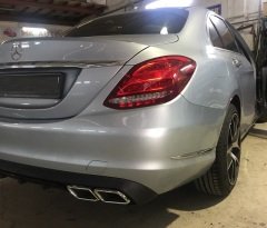 Mercedes W205 c63 arka tampon difüzör ve egzoz ucu standart tampon uyumlu