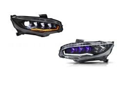 Honda civic fc5 fk7  ön far lambası ledli diamond model 3 lens 2016 / 2021