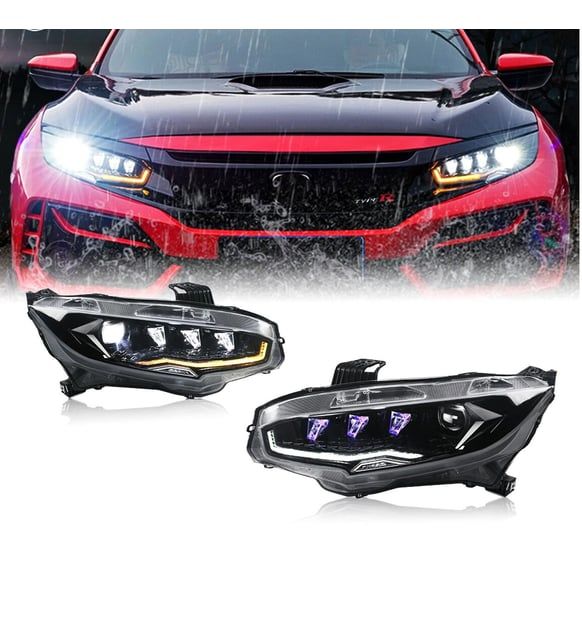 Honda civic fc5 fk7  ön far lambası ledli diamond model 3 lens 2016 / 2021