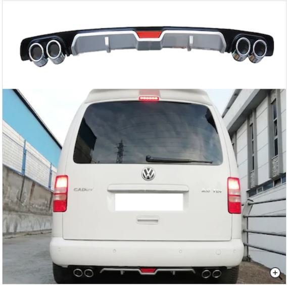 Vw caddy arka tampon difüzörü gri 4 çıkış plastik