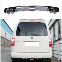 Vw caddy arka tampon difüzörü gri 4 çıkış plastik