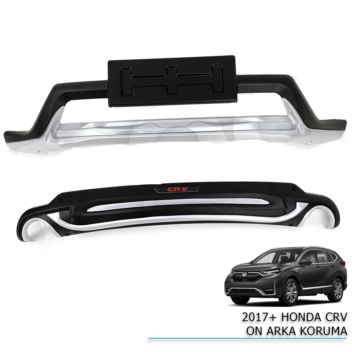 Honda crv uyumlu ön ve arka tampon koruma difüzör plastik 2018+