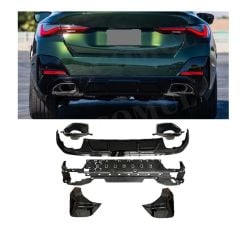 Bmw g26 440 arka tampon difüzörü ve egzoz ucu seti 2022+