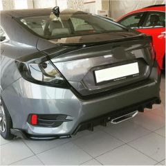 honda civic fc5 uyumlu arka çıkıntılı flap parlak siyah 2016-2020