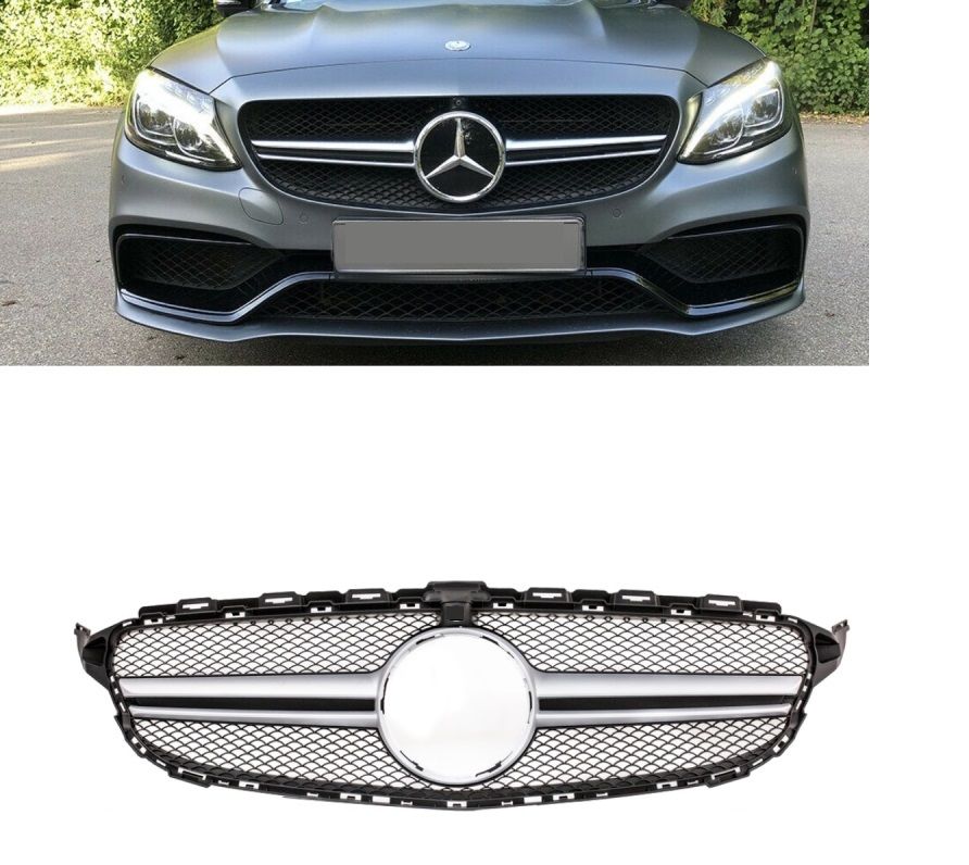 Mercedes w205 c63 ön panjur ızgara seti krom 2014 / 2018 c serisi