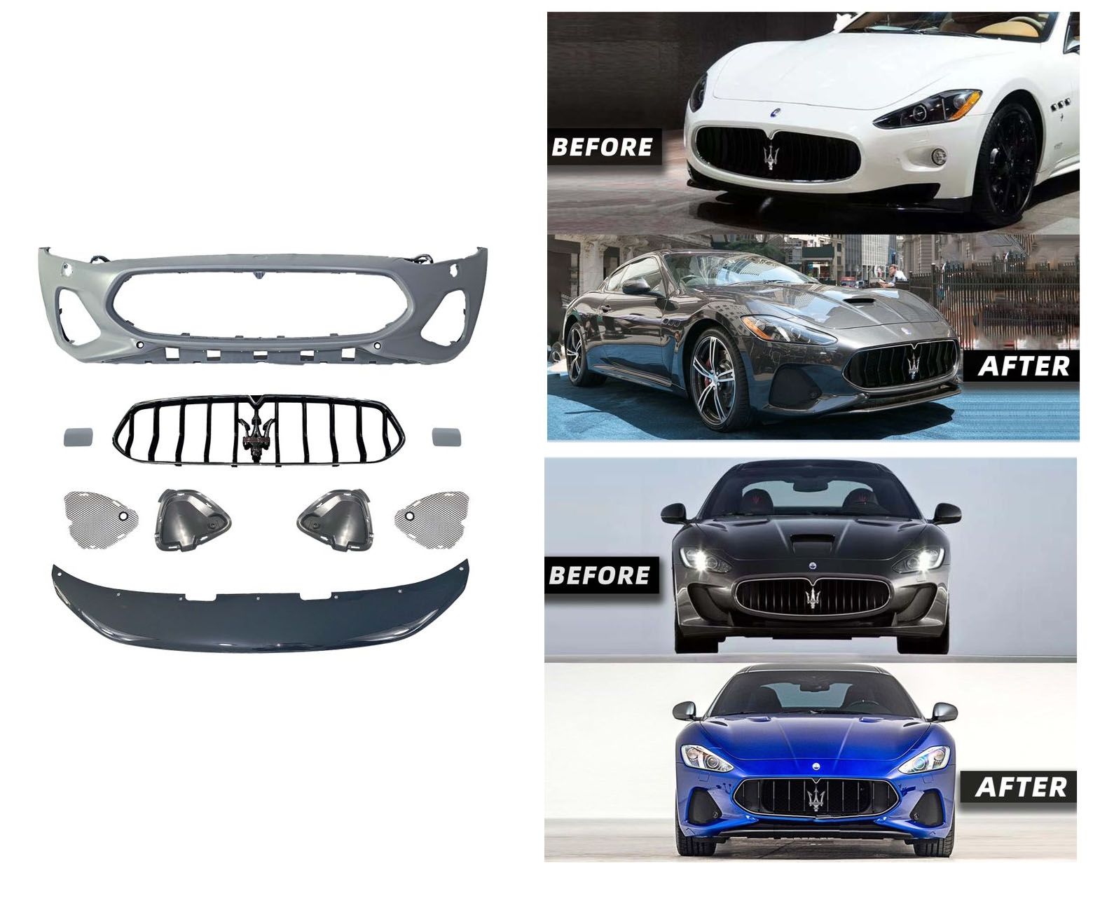 Maserati granturismo ön tampon dönüşüm seti zeda dizayn