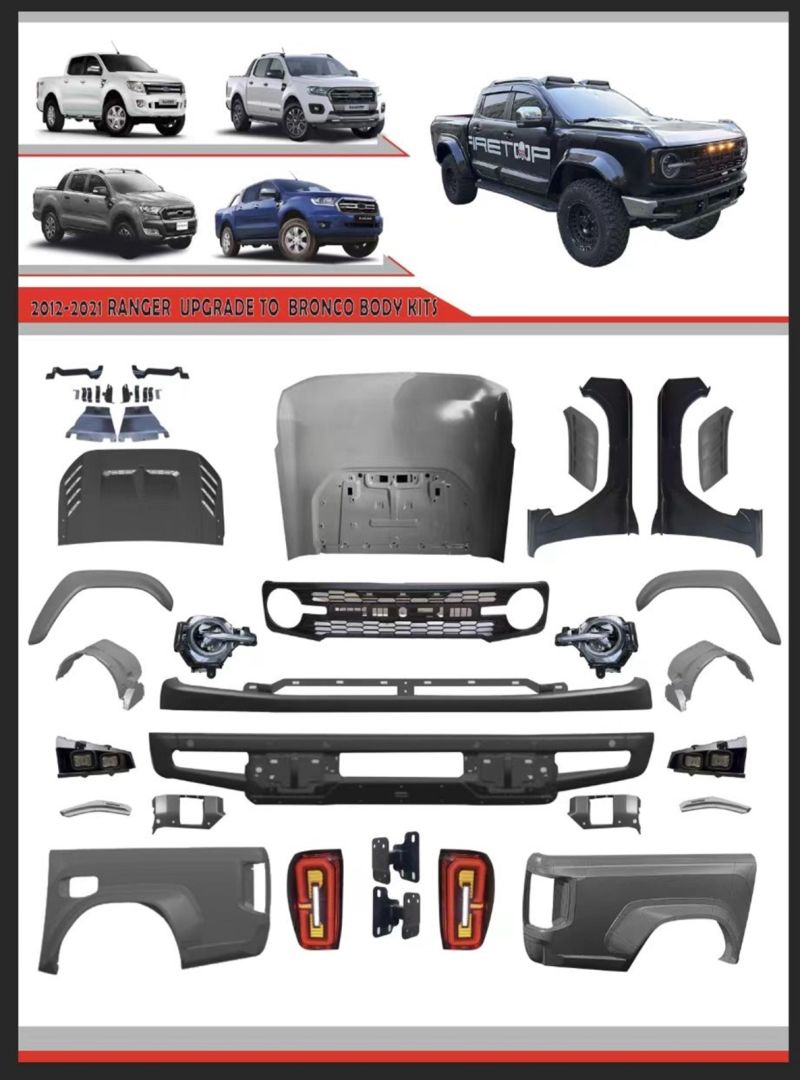 Ford ranger t6 t7 t8 bronco body kit tampon seti komple