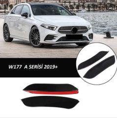 Mercedes w177 ön tampon yan bıçakları 2 parça pianoblack 2019+