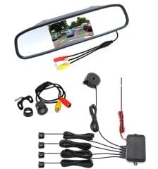 Araç geri park sensörü dikiz aynası kameralı ses ikazlı beyaz göz aem