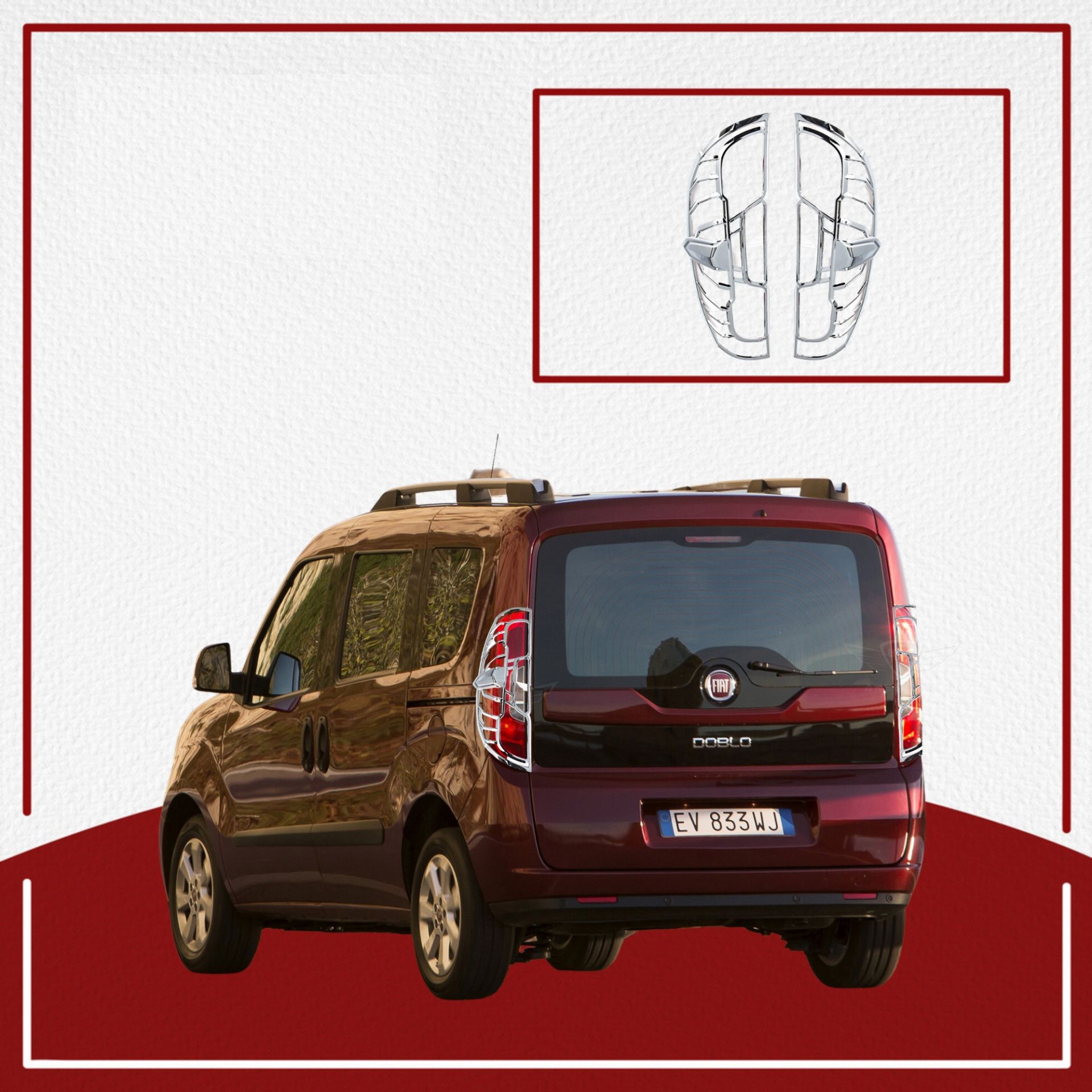 Fiat Doblo Stop Çerçevesi 2015- ABS Krom