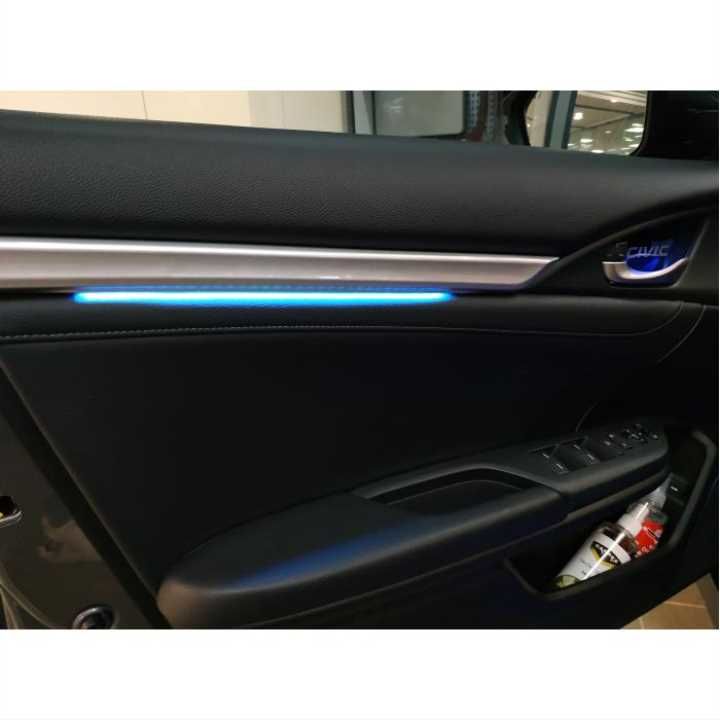 Honda civic fc5 uyumlu kapı iç çıtası ambiyans mavi 4 parça 2016+