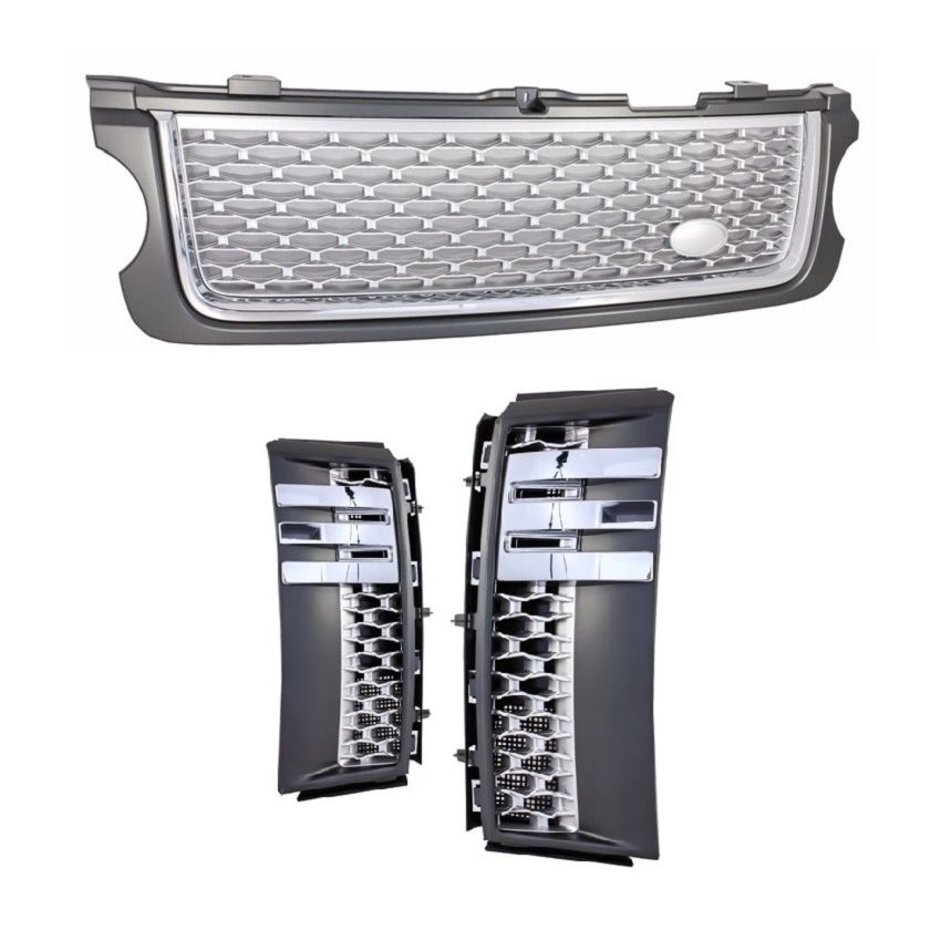 Lr range rover vogue uyumlu autobiography ön panjur ve çamurluk ızgara siyah 2002-2012