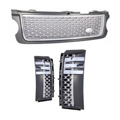 Lr range rover vogue uyumlu autobiography ön panjur ve çamurluk ızgara siyah 2002-2012