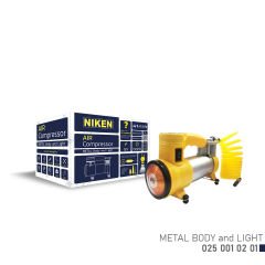 Araç lastik hava kompresörü metal gövde sarı niken