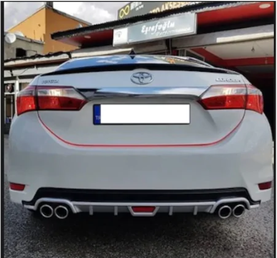 Toyota corolla difüzör arka tampon eki gri 2013+