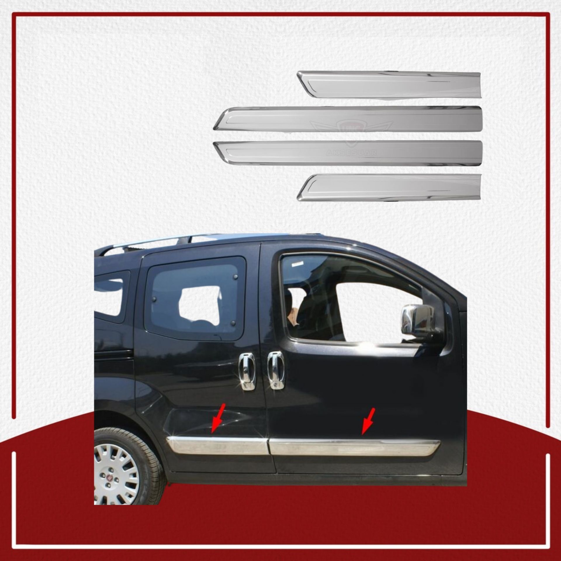 Fiat Fiorino Yan Kapı Çıtası 2008-2015 Paslanmaz Çelik