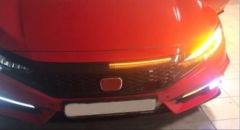 Honda civic fc5 uyumlu ön panjur ledi 2016-20