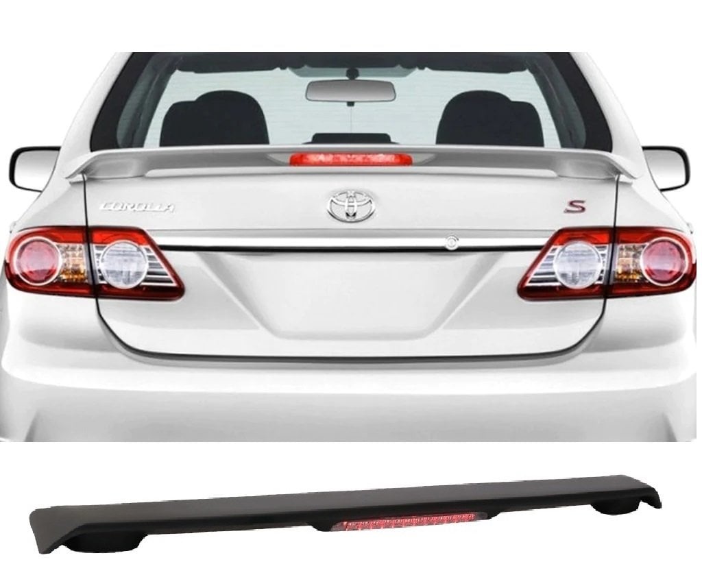 Toyota corolla bagaj üstü spoiler ışıklı pianoblack boyalı 2007 / 2012