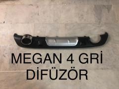 Renault megane 4 arka tampon difüzörü sedan 2016+ gri