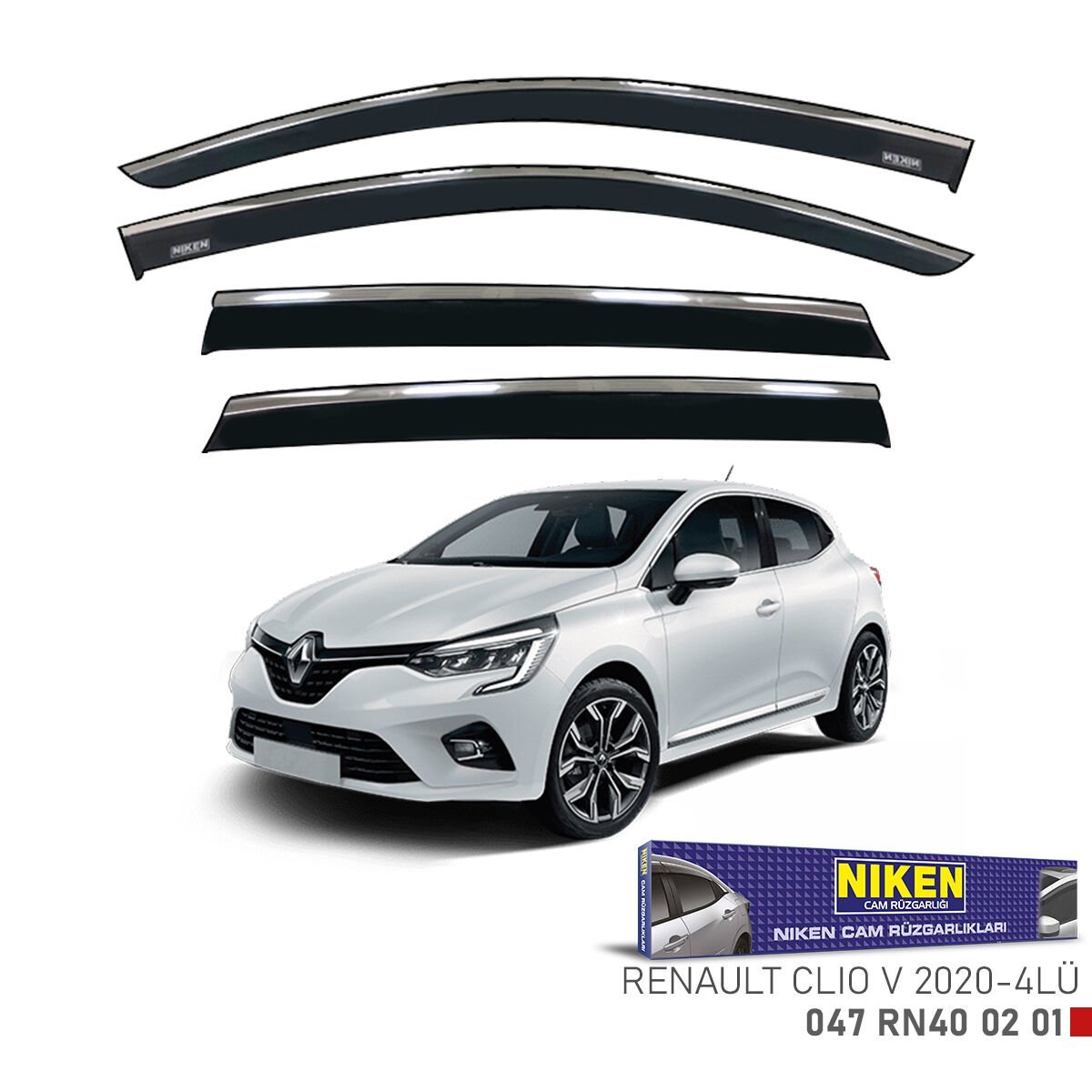Renault clio 5 cam rüzgarlığı kromlu 2020+  niken