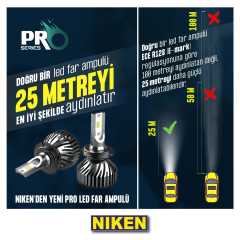 9012 hır2 led xenon far aydınlatma seti şimşek etkili niken pro 6400lm
