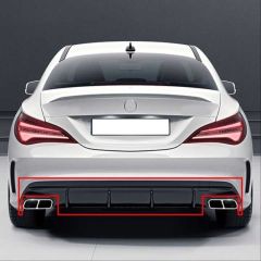 Mercedes w117 cla45 arka tampon difüzörü ve egzoz ucu seti gri 2013 / 2015