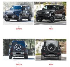 Lr defender body kit tampon seti black edition 2020+