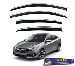Honda civic fc5 uyumlu cam rüzgarlığı kromlu 2016+ niken