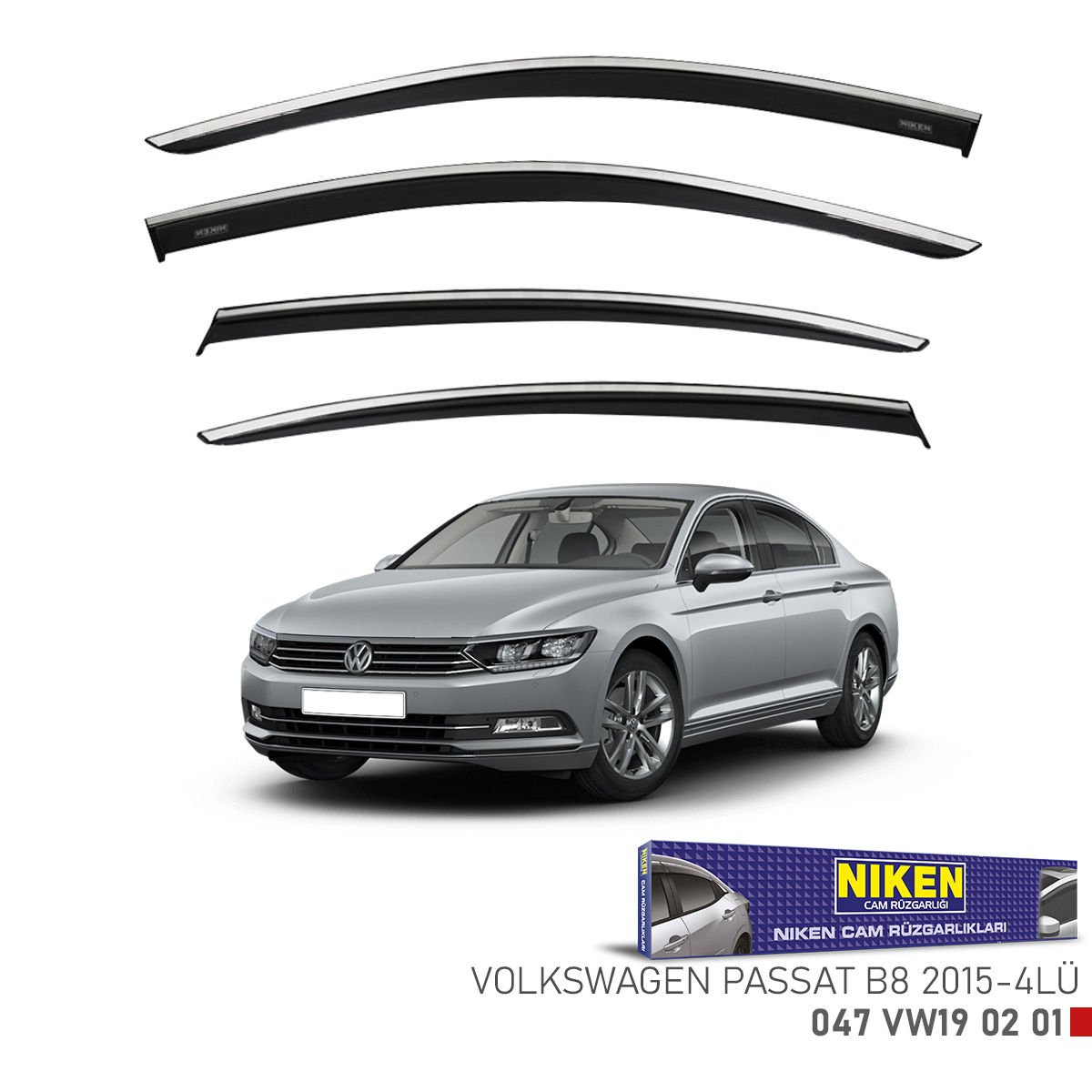 Vw passat b8 cam rüzgarlığı kromlu 2016+ niken