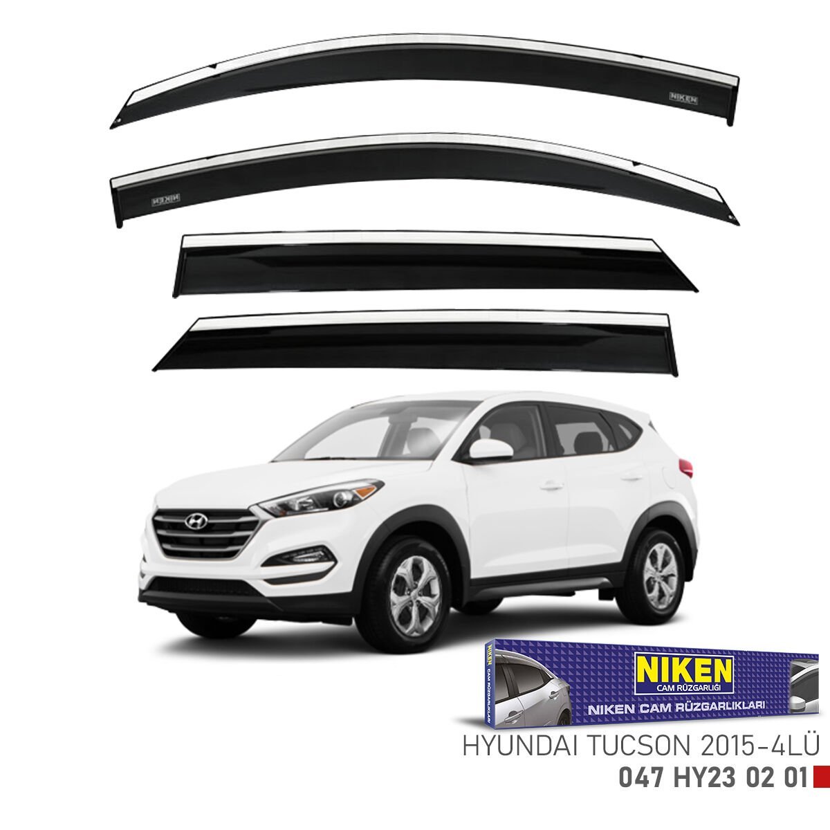 Hyundai tucson cam rüzgarlığı kromlu 2015+ niken