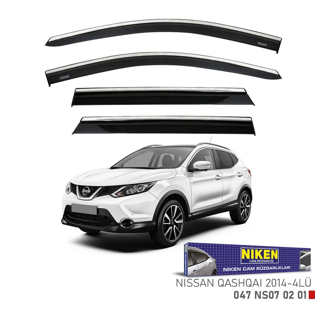 Nissan qashqai cam rüzgarlığı kromlu 2014+ niken