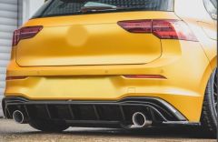 VOLKSWAGEN GOLF 8   GTİ DİFÜZÖR (PİANO BLACK) - ÇİFT EGZOZ (Life,Style,İmpression Paket için)