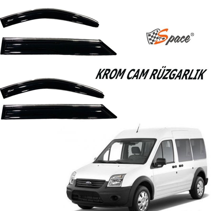 Ford connect cam rüzgarlığı kromlu 2008+ 2'li CARU463