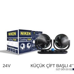 Araç içi vantilatör çift başlı küçük 24volt 4 inç NİKEN
