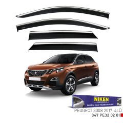 Peugeot 3008 cam rüzgarlığı kromlu 2017+ niken