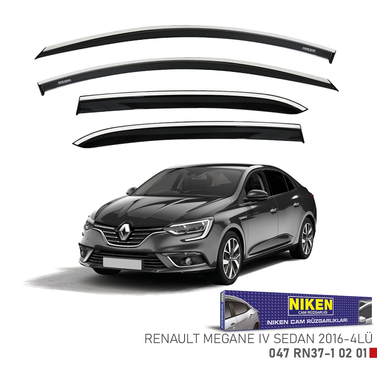 Renault megane 4 cam rüzgarlığı kromlu sedan 2016+ niken