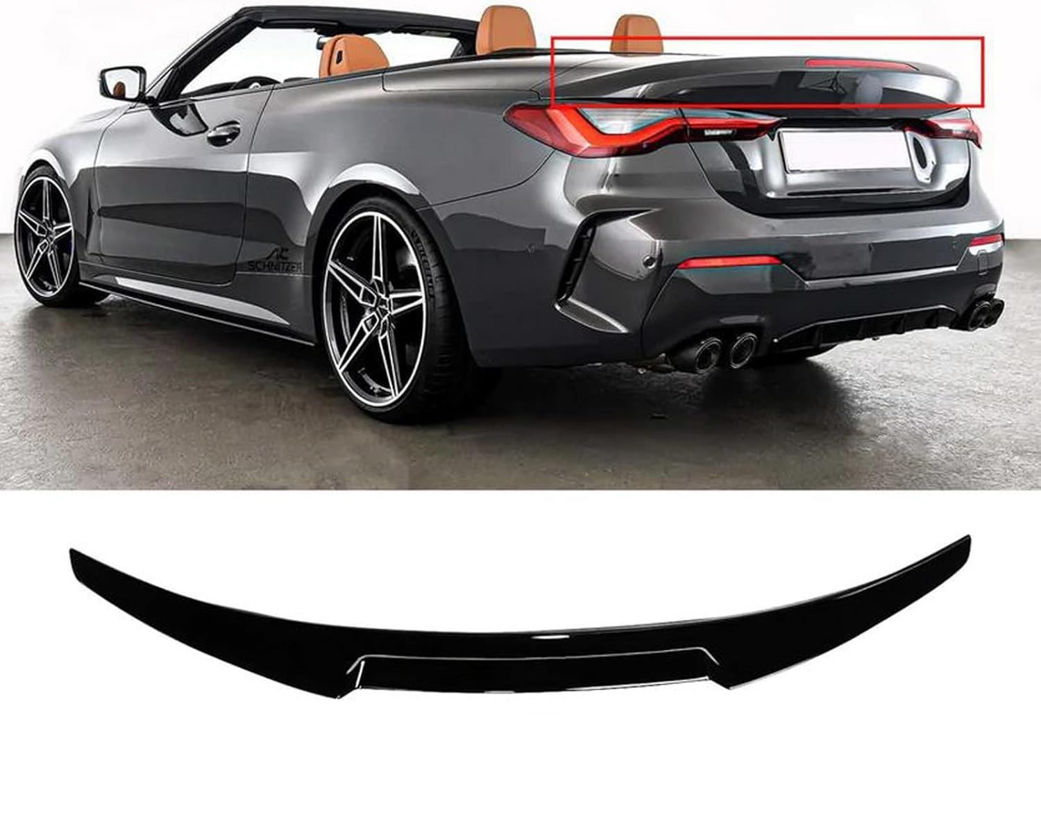 Bmw g23 m4 yarasa bagaj üstü spoiler siyah boyalı plastik 2021+
